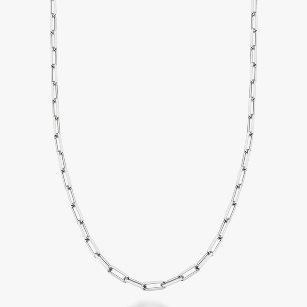 Italian Solid 925 Sterling Silver Paperclip Link  2mm Chain Necklace